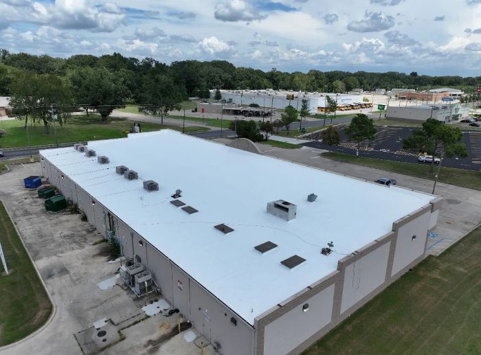 Flat commercial roof replacement in Baton Rouge.